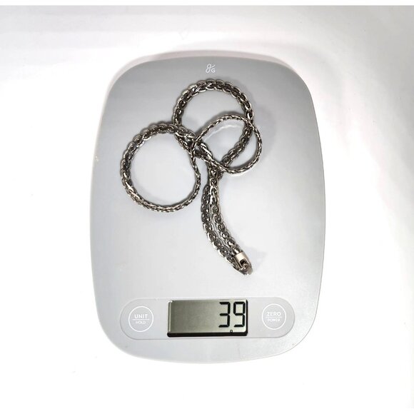 Vintage Sterling Silver Chain Necklace With Secure Clasp 20 Inches Estate Jewelr - Picture 5 of 11